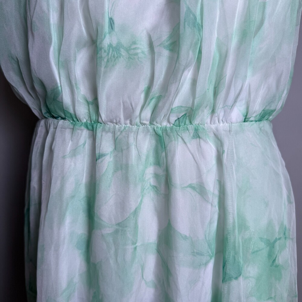 Cato Mint Green & White Floral Halter Neck Dress Sz L Easter Spring Knee Length - Picture 5 of 16